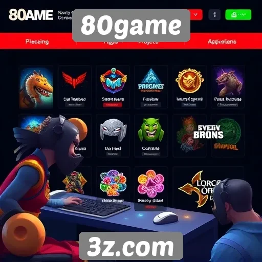 Exploração das funcionalidades do site 80game